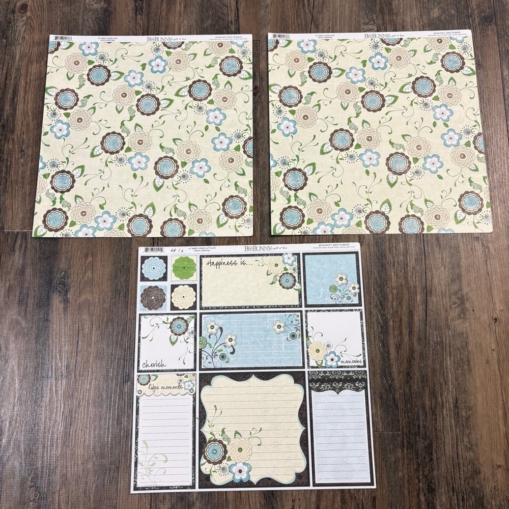 Chic Craft Paper Set - Floral, Script, Houndstooth Patterns - Picture 6 of 8